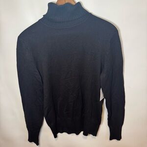 Women’s Time and Tru Black Turtleneck Small 4-6 NWT Normcore Practical Basic